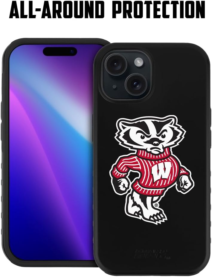 Guard Dog Case Compatible with iPhone 15 - Military Grade - Rugged Two Piece Protection - Collegiate Licensed - Wisconsin Badgers - Logo - Image 1
